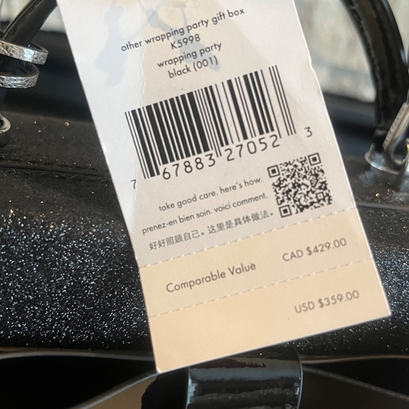 NWT Kate spade BLACK Wrapping Party Gift Box crossbody (K5998) - Picture 11 of 11